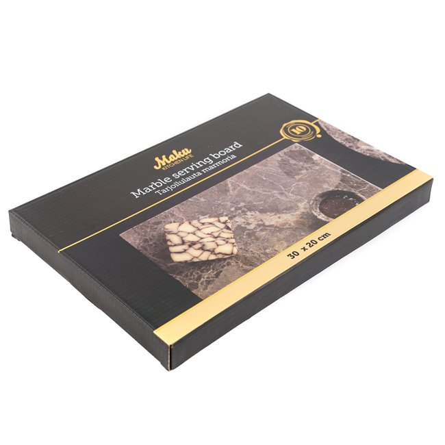 Serving board marble ruskea, 30x20cm H1.5cm