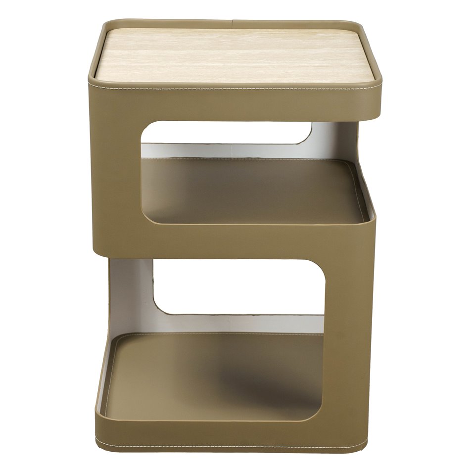 Side table Jakobsfors, iron/ceramic/PU, 40x40cm H55cm