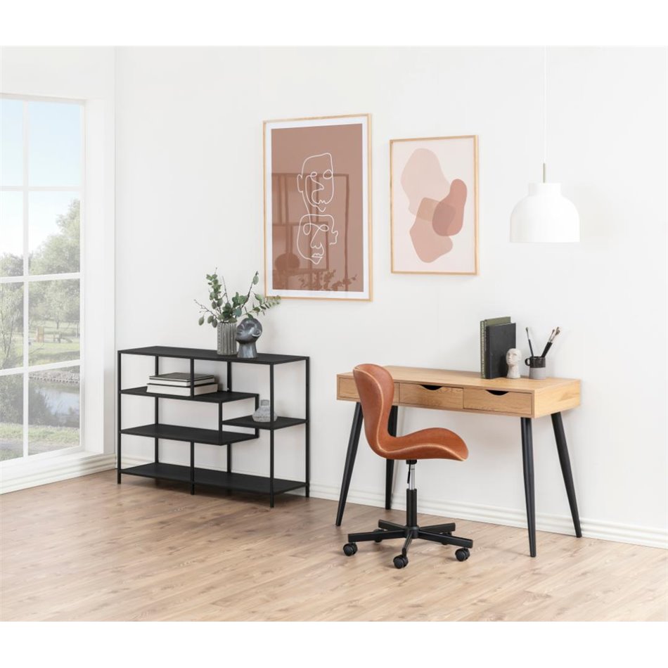 Office desk Aptun, natural color, steel/MDF, H77x50x110cm