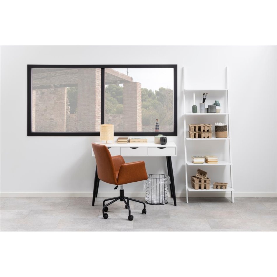 Office desk Aptun, white, steel/MDF, H77x50x110cm