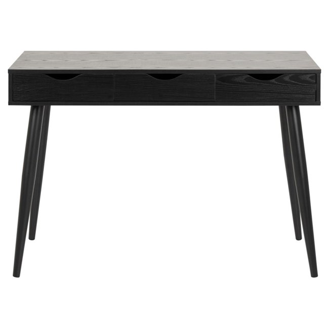 Office desk Aptun, black, steel/MDF, H77x50x110cm