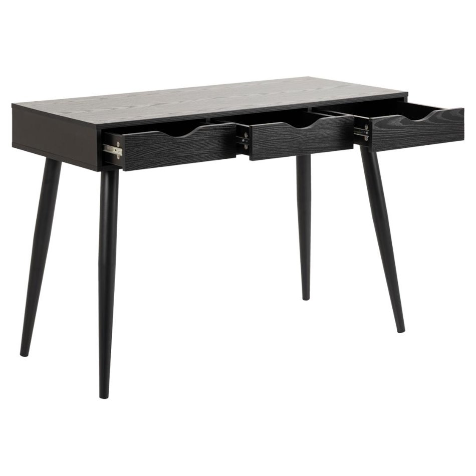 Office desk Aptun, black, steel/MDF, H77x50x110cm