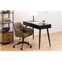 Office desk Aptun, black, steel/MDF, H77x50x110cm