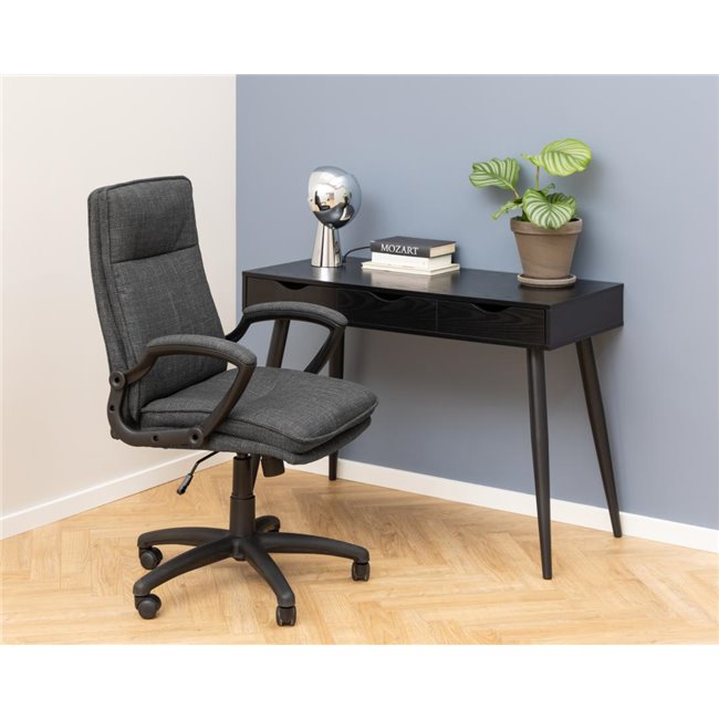 Office desk Aptun, black, steel/MDF, H77x50x110cm