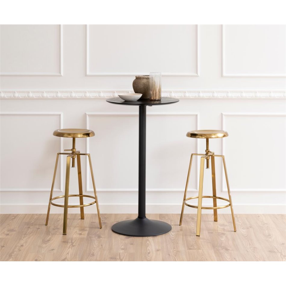 Bar table Abiza, black, lacquered ash veneer, H105cm D60cm