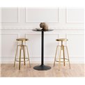 Bar table Abiza, black, lacquered ash veneer, H105cm D60cm