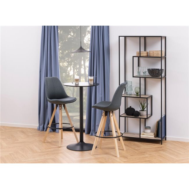 Bar table Abiza, black, lacquered ash veneer, H105cm D60cm