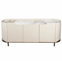Sideboard Sarnno kahaki, sintered stone/MDF/metal, H74x180x42cm
