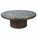 Coffee table Saulre black, MDF/artificial marble, D90cm H34cm