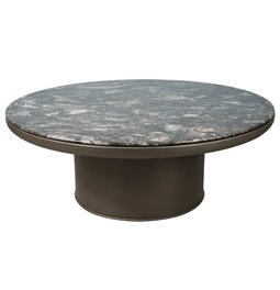 Coffee table Saulre black, MDF/artificial marble, D90cm H34cm