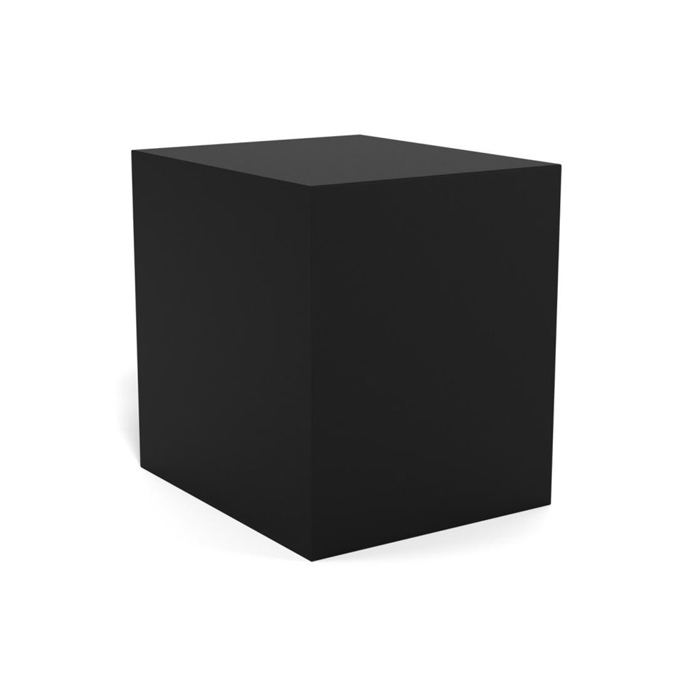 Bedside table Aliet, black, steel/lacquered bamboo, H30x25x30cm