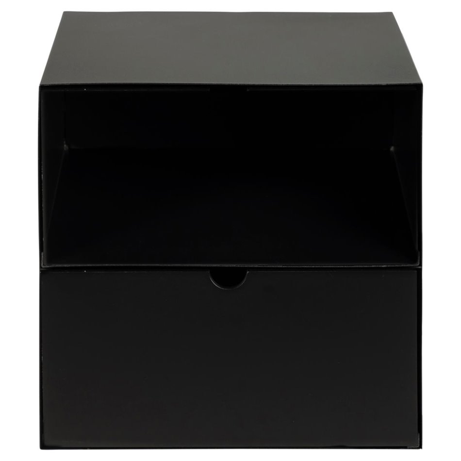 Bedside table Aliet, black, steel, H30x25x30cm