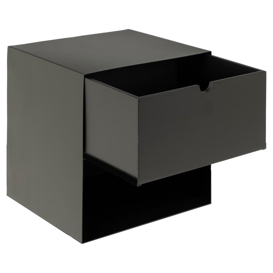 Bedside table Aliet, black, steel, H30x25x30cm