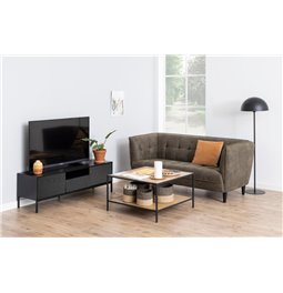 TV table Seaford, black, steel/MDF, H45x40x140cm