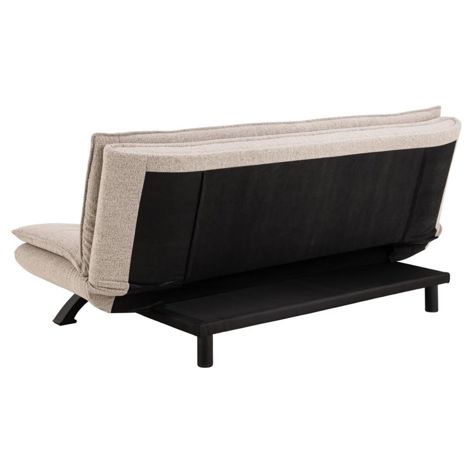 Sofa bed Akit, extendable, beige, H91x98x196cm, seat height 39cm