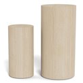 Pedestal set Aice, beige marble, MDF/paper travertine, H70cm D34cm