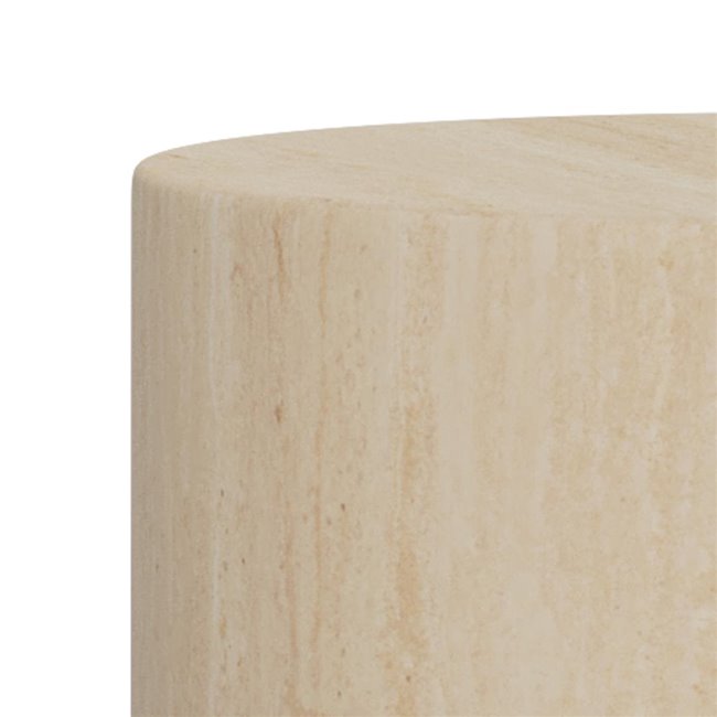 Pedestal set Aice, beige marble, MDF/paper travertine, H70cm D34cm