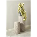 Pedestal set Aice, grey marble, MDF/paper travertine, H70cm D34cm