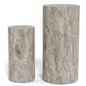 Pedestal set Aice, grey marble, MDF/paper travertine, H70cm D34cm