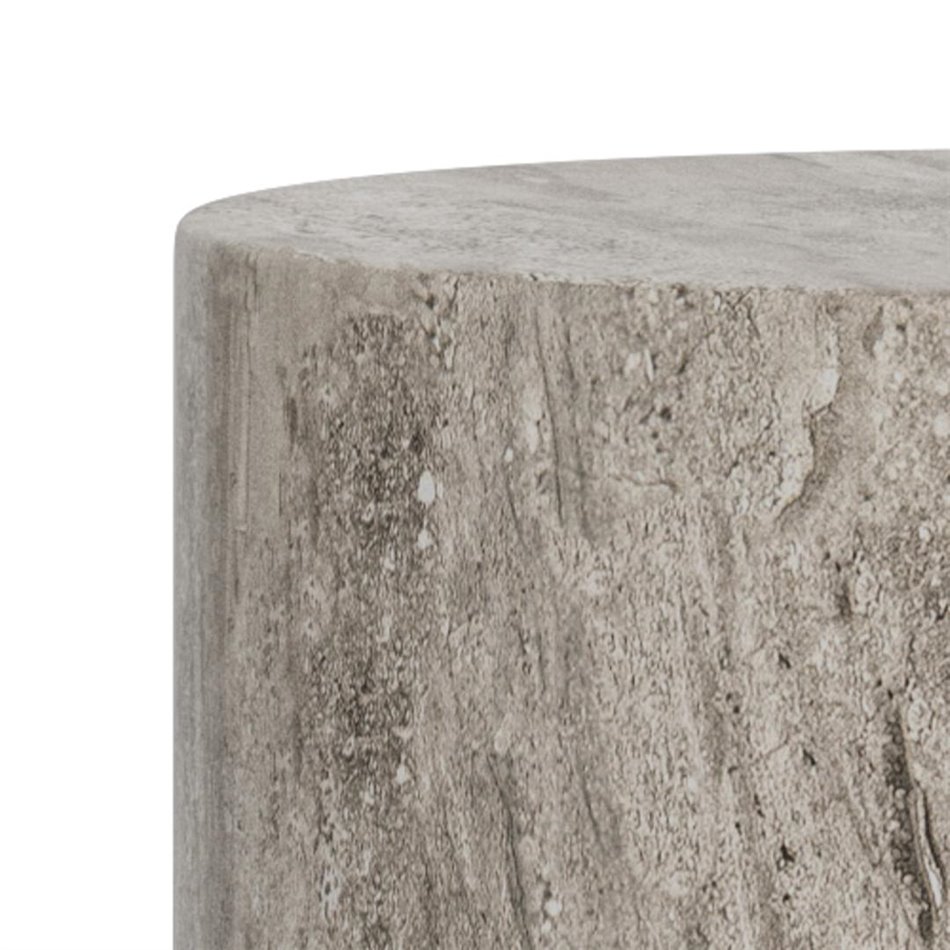 Pedestal set Aice, grey marble, MDF/paper travertine, H70cm D34cm