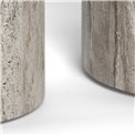 Pedestal set Aice, grey marble, MDF/paper travertine, H70cm D34cm