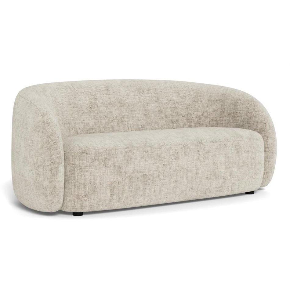 Sofa 3-seater Akodi, beige, polyester/plywood, H76x86x169cm, seat height 44cm