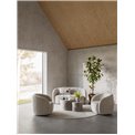 Sofa 3-seater Akodi, beige, polyester/plywood, H76x86x169cm, seat height 44cm