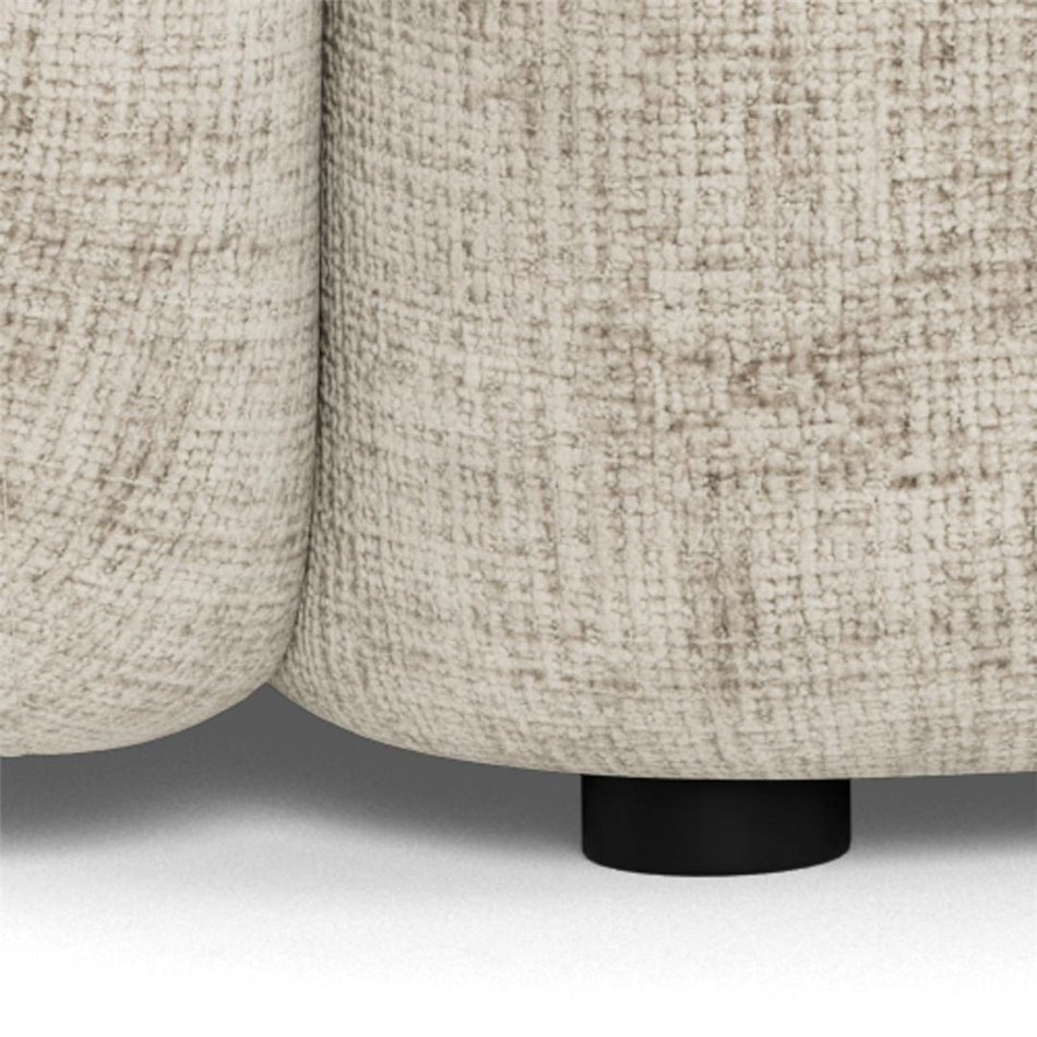 Sofa 3-seater Akodi, beige, polyester/plywood, H76x86x169cm, seat height 44cm