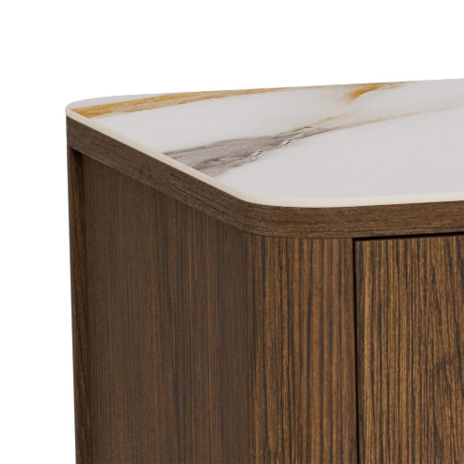Sideboard Aktapon, brown/beige, lacquered oak veneer, H75x40x160cm