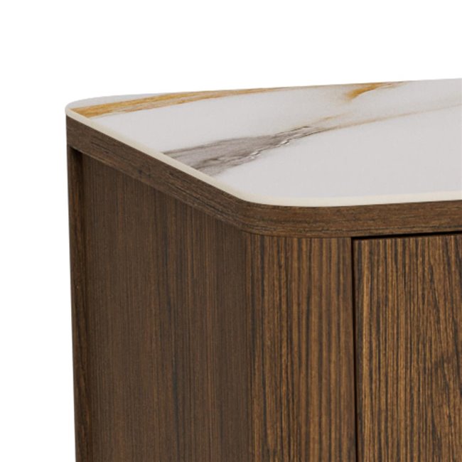 Sideboard Aktapon, brown/beige, lacquered oak veneer, H75x40x160cm