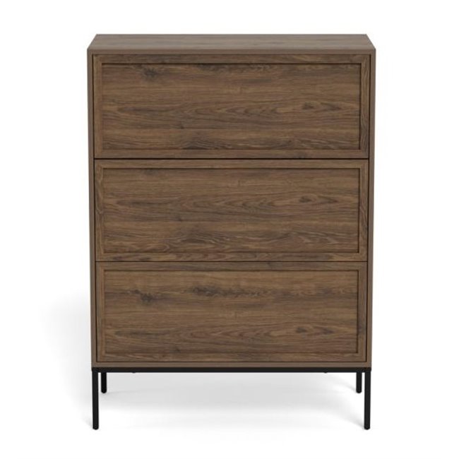 Chest of drawers Almdale, brown, steel/MDF, H110x40x80cm