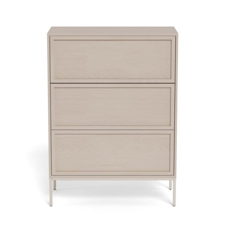 Chest of drawers Almdale, beige, steel/MDF, H110x40x80cm