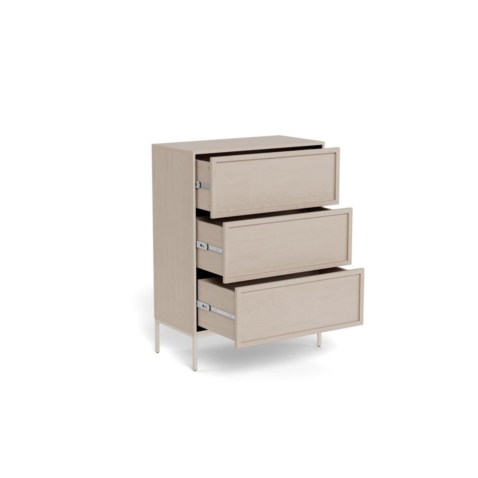 Chest of drawers Almdale, beige, steel/MDF, H110x40x80cm
