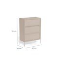 Chest of drawers Almdale, beige, steel/MDF, H110x40x80cm