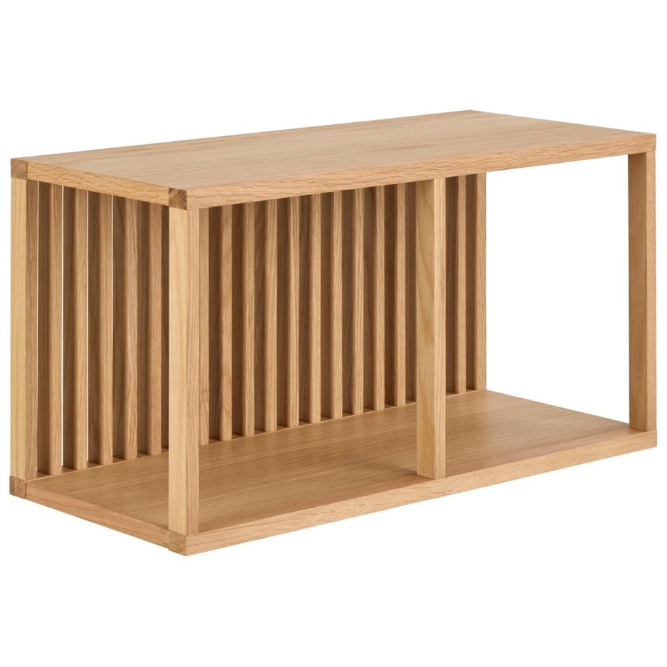 Wall shelf Alington, oiled oak veneer/melamine, H35.5x31x67cm