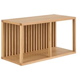 Wall shelf Alington, oiled oak veneer/melamine, H35.5x31x67cm