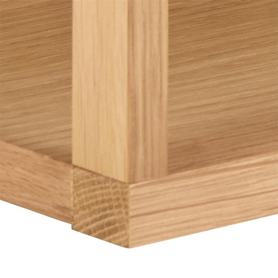Wall shelf Alington, oiled oak veneer/melamine, H35.5x31x67cm