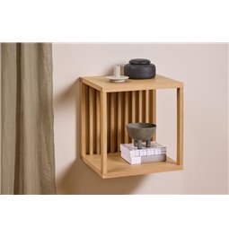 Wall shelf Alington, oiled oak veneer/melamine, H35.5x31x34cm