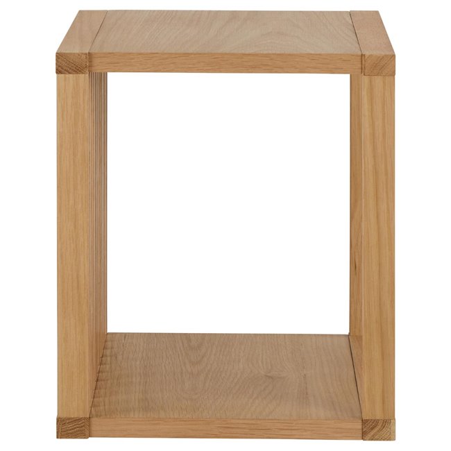 Wall shelf Alington, oiled oak veneer/melamine, H35.5x31x34cm