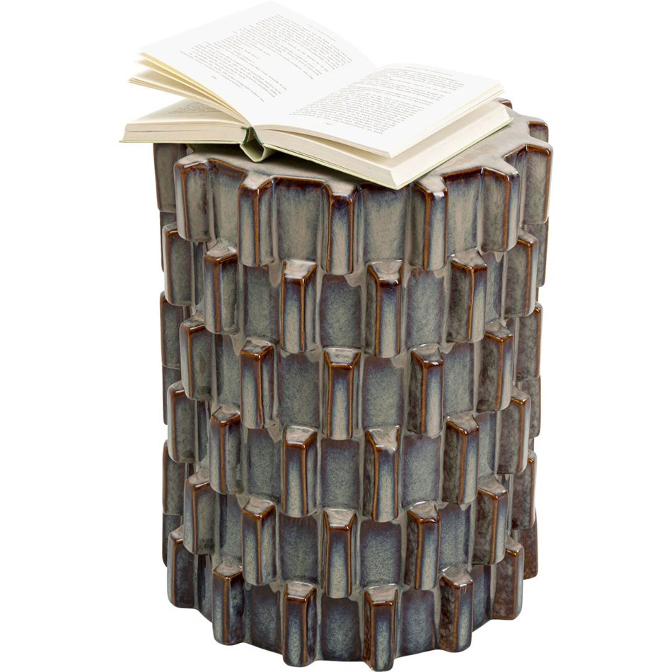 Side table Arrivato Sting, blue/brown, D35cm H46cm