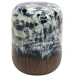 Side table Misty, blue/brown, D35cm H47cm
