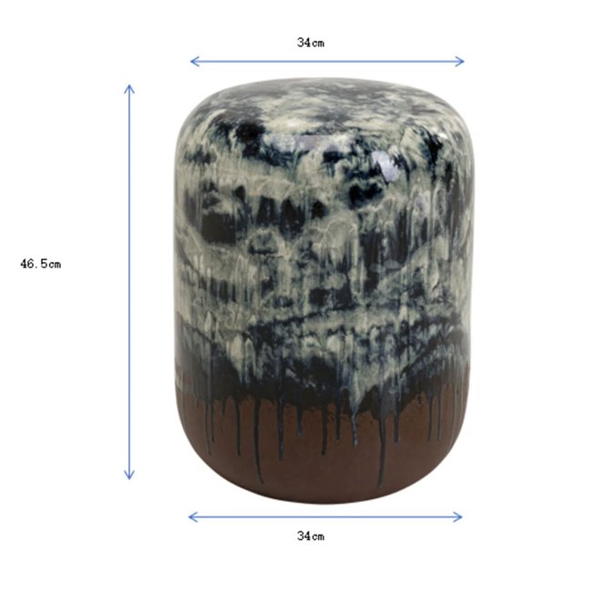 Side table Misty, blue/brown, D35cm H47cm