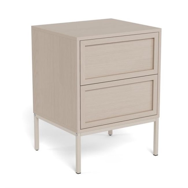 Bedside table Almdale, beige, steel/MDF, H61x40x45.6cm
