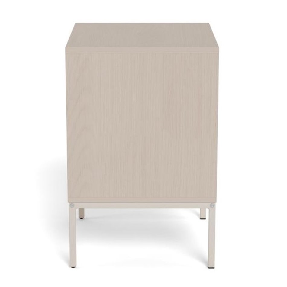 Bedside table Almdale, beige, steel/MDF, H61x40x45.6cm