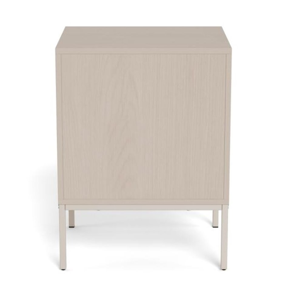 Bedside table Almdale, beige, steel/MDF, H61x40x45.6cm