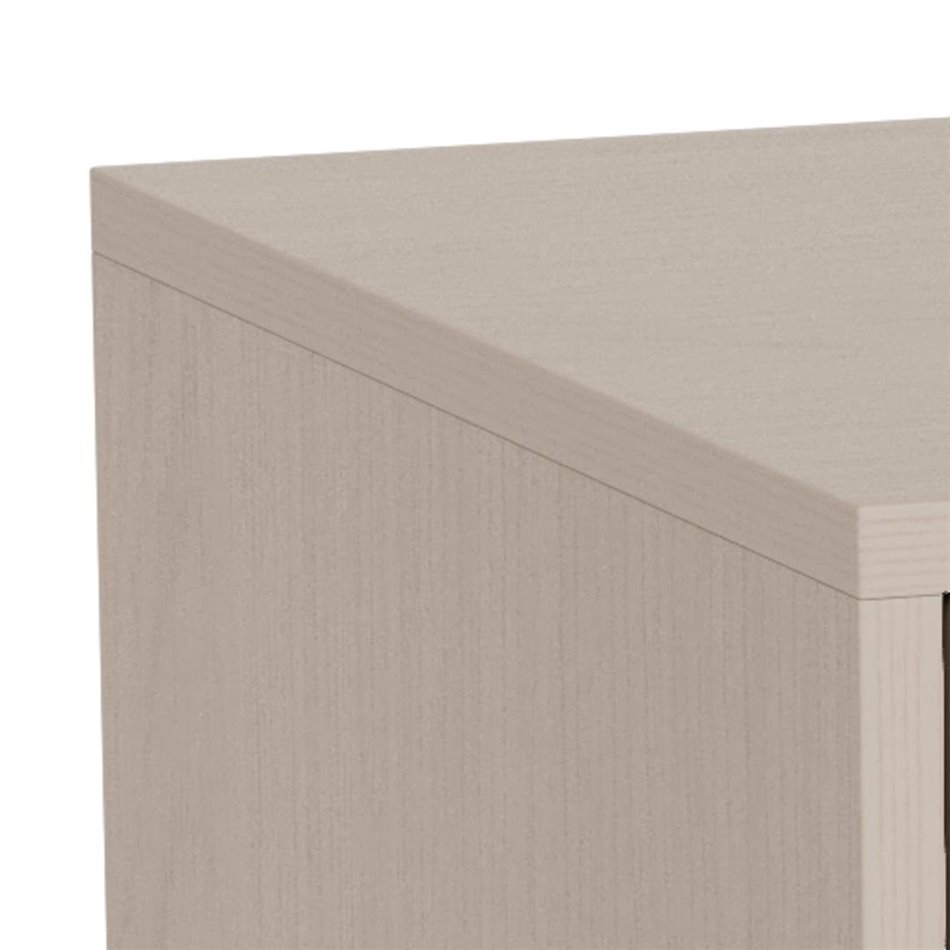 Bedside table Almdale, beige, steel/MDF, H61x40x45.6cm