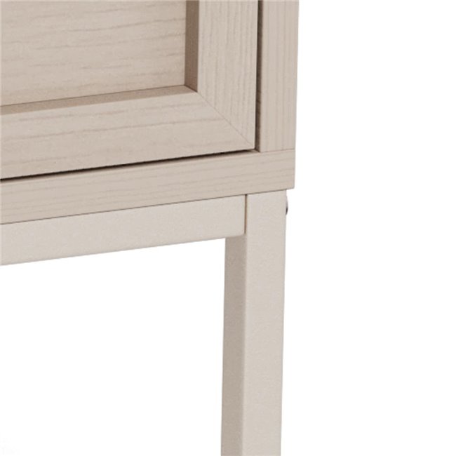 Bedside table Almdale, beige, steel/MDF, H61x40x45.6cm
