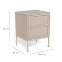 Bedside table Almdale, beige, steel/MDF, H61x40x45.6cm