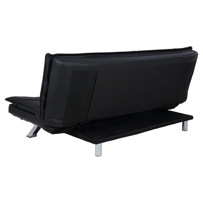 Diivanvoodi Akit, pikendatav, must, eco-nahk, H91x98x196cm, istme kõrgus 39cm