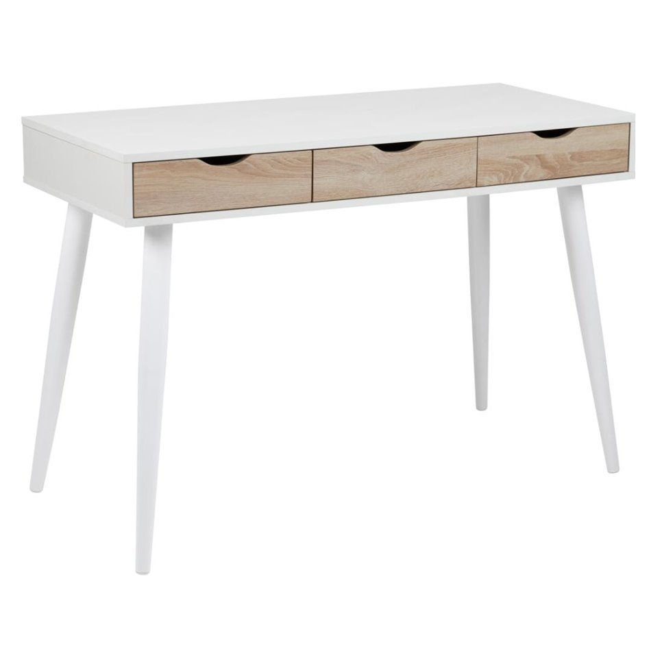 Office desk Aptun, white, steel/MDF, H77x50x110cm